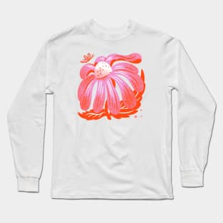 Orange pink Daisy Long Sleeve T-Shirt